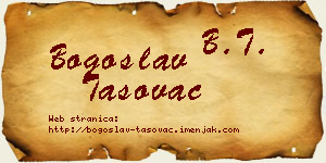 Bogoslav Tasovac vizit kartica